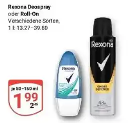 Globus Rexona Deospray oder Roll-On Angebot