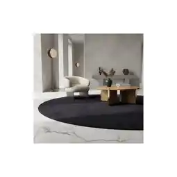 Netto Marken-Discount Kurzflorteppich Waschbar LECH, einfarbig, Schwarz, Ø 120 cm Angebot
