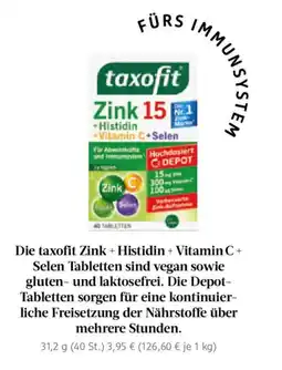 dm drogerie taxofit Zink + Histidin + Vitamin C + Selen Tabletten Angebot