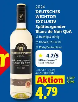 Lidl DEUTSCHES WEINTOR Spätburgunder Blanc de Noir QbA Angebot