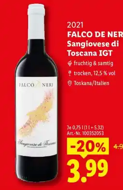 Lidl FALCO DE NERI Sangiovese di Toscana IGT Angebot