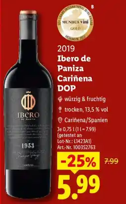 Lidl Ibero de Paniza Cariñena DOP Angebot