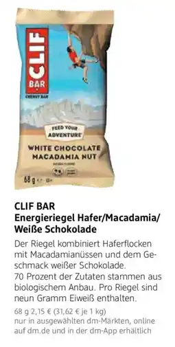 dm drogerie CLIF BAR Energiereigel Hafer/Macadamia/Weiße Schokolade Angebot