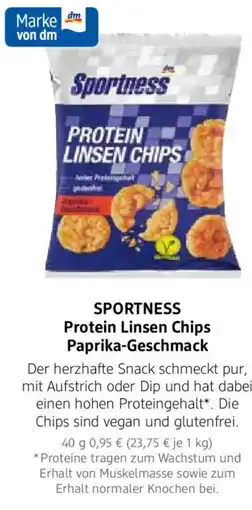 dm drogerie Sportness Protein Linsen Chips Paprika-Geschmack Angebot