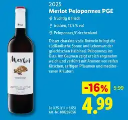 Lidl Merlot Peloponnes PGE Angebot