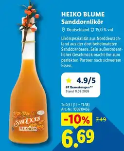 Lidl HEIKO BLUME Sanddornlikör Angebot