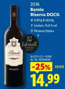 Lidl Barolo Riserva DOCG Angebot