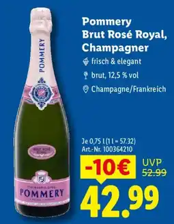 Lidl Pommery Brut Rosé Royal, Champagner Angebot