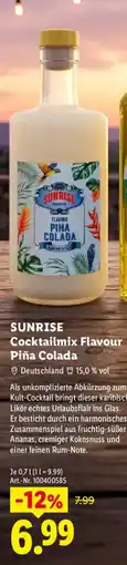 Lidl SUNRISE Cocktailmix Flavour Piña Colada Angebot