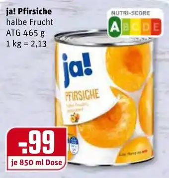 REWE Center ja! Pfirsiche 850ml Dose Angebot