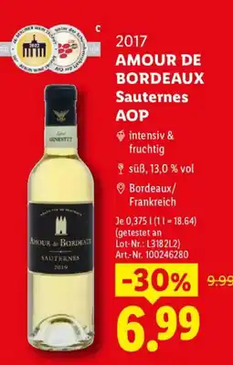 Lidl AMOUR DE BORDEAUX Sauternes Angebot