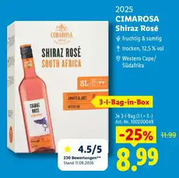 Lidl CIMAROSA Shiraz Rosé Angebot