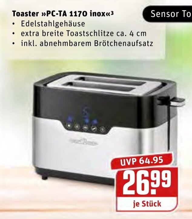 Profi Cook Toaster PCTA 1170 inox Angebot bei REWE Center