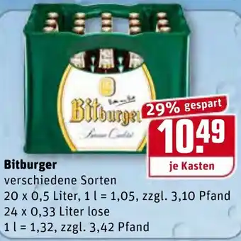 REWE Center Bitburger 20x0,5L/24x0,33L Angebot