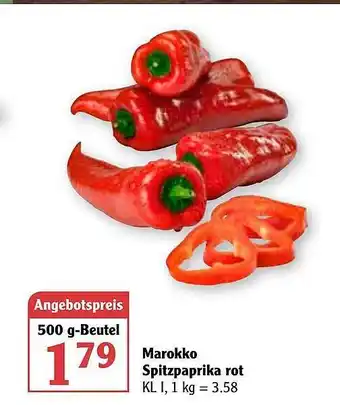 Globus Marokko Spitzpaprika Rot 500g Beutel Angebot