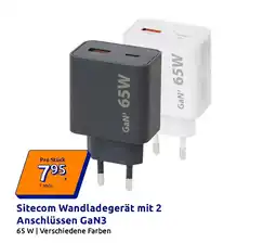 Action Sitecom Wandladegerät mit 2 Anschlüssen GaN3 Angebot