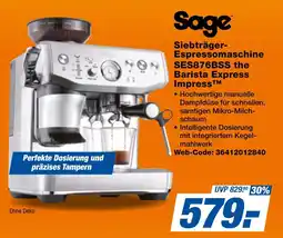 expert Octomedia Sage Siebträger-Espressomaschine SES876BSS the Barista Express Impress Angebot