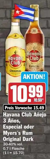 HIT Ullrich Havana Club Añejo 3 Años, Especial oder Myers's Rum Original Dark Angebot