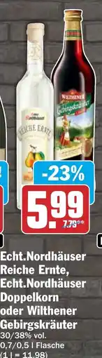 HIT Ullrich Echt.Nordhäuser Reiche Ernte, Echt.Nordhäuser Doppelkorn oder Wilthener Gebirgskräuter Angebot