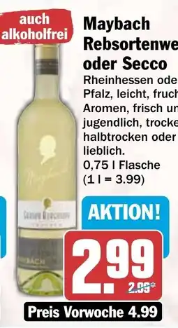 HIT Ullrich Maybach Rebsortenwein oder Secco Angebot