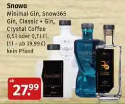 Markgrafen Snowo Minimal Gin, Snow365 Gin, Classic + Gin, Crystal Coffee Angebot