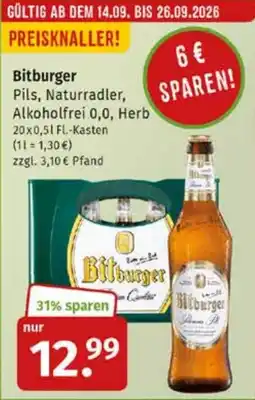 Markgrafen Bitburger Pils, Naturradler, Alkoholfrei 0,0, Herb Angebot