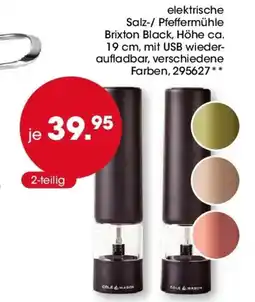 Möbel Martin elektrische Salz-/ Pfeffermühle Brixton Black Angebot