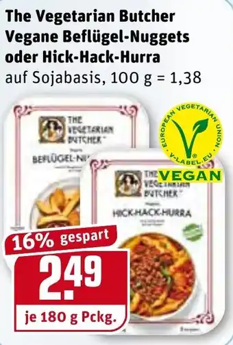 REWE Kaufpark The Vegetarian Butcher Vegane Beflügel Nuggets oder Hick Hack Hurra 180g Angebot