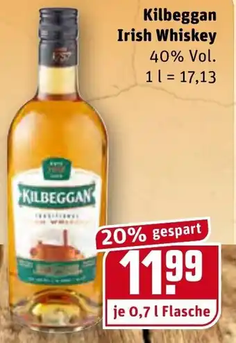 REWE Kaufpark Kilbeggan Irish Whiskey 0,7L Angebot