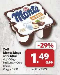 Combi Zott Monte Mega oder Maxi Angebot