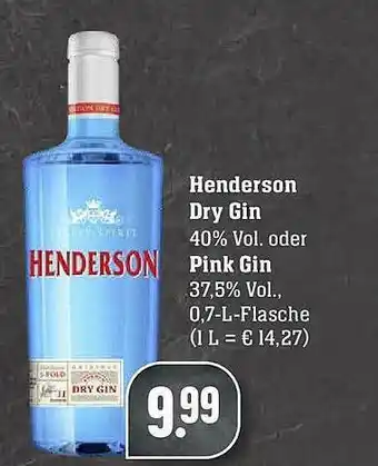 Scheck-in-Center Henderson Dry Gin Pink Gin Angebot