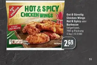 Scheck-in-Center Gut & Günstig Chicken Wings Hot & Spicy Oder Barbecue Angebot