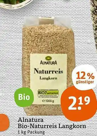 tegut Alnatura Bio-naturreis Langkorn Angebot