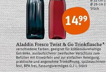 tegut Aladdin Fresco Twist & Go Trinkflasche Angebot