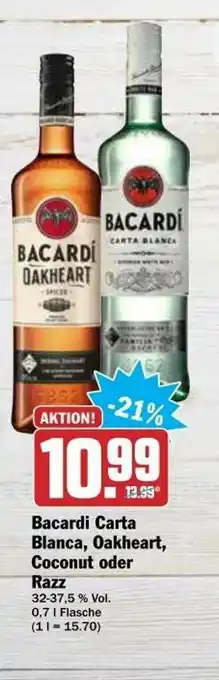 dodenhof Bacardi Carta Blanca, Oakheart, Coconut Oder Razz Angebot