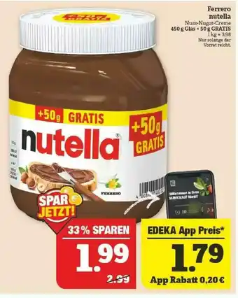 Marktkauf Ferrero Nutella Angebot