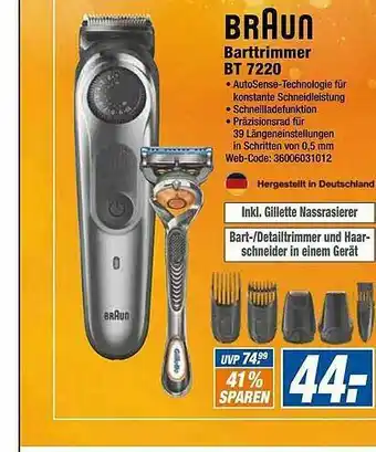 Expert Braun Barttrimmer Bt7220 Angebot