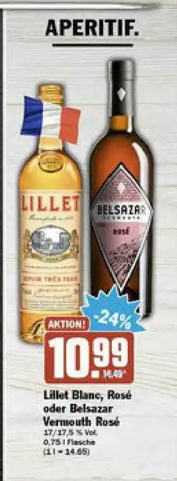 Hit Lillet Blanc Rosé Oder Belsazar Vermouth Rosé Angebot