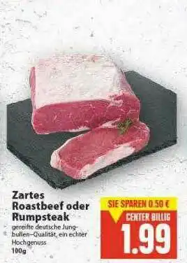 E-Center Zartes Roastbeef Oder Rumpsteak Angebot