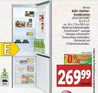 Marktkauf Amica Kühl Gefrierkombination Kgcl387050e Angebot