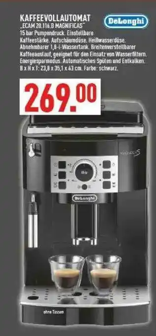 Marktkauf Dolonghi Kaffeevollautomat „ecam 20.116.8 Magnificas“ Angebot