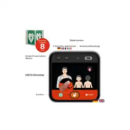 Netto Marken-Discount myPAD-M AED LED-Grafik, klimatisierter Metallwandkasten & Winkelschild, DE/EN Angebot