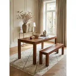 Netto Marken-Discount Esstisch Massivholz Rechteckig Zeitlos MUMBAI, Dunkelbraun 140x80x76 cm Angebot