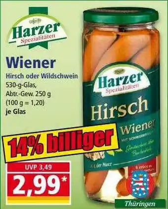 Norma Harzer Wiener Hirsch Oder Wildschwein Angebot