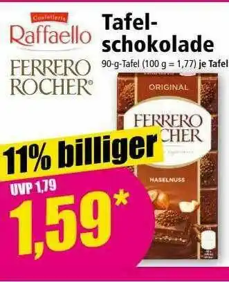 Norma Raffaello Tafelschokolade Ferrero Rocher Angebot