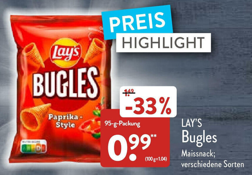 Lay's Bugles 95g Angebot bei Aldi Nord