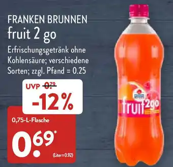 Aldi Nord Franken Brunnen fruit 2 go 0,75L Angebot