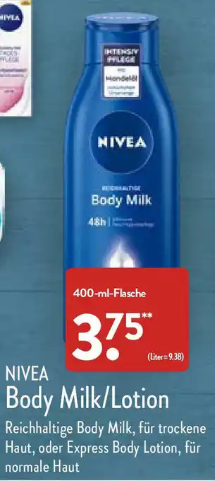 Aldi Nord Nivea Body Milk/Lotion 400ml Angebot