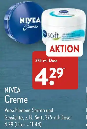 Aldi Nord Nivea Creme 375ml Dose Angebot