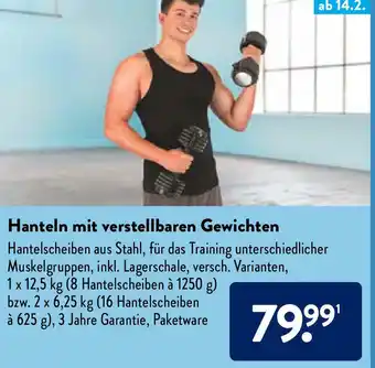 Aldi Nord Hanteln mit verstellbaren Gewichten Angebot